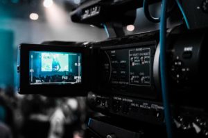 a camera recording the scene