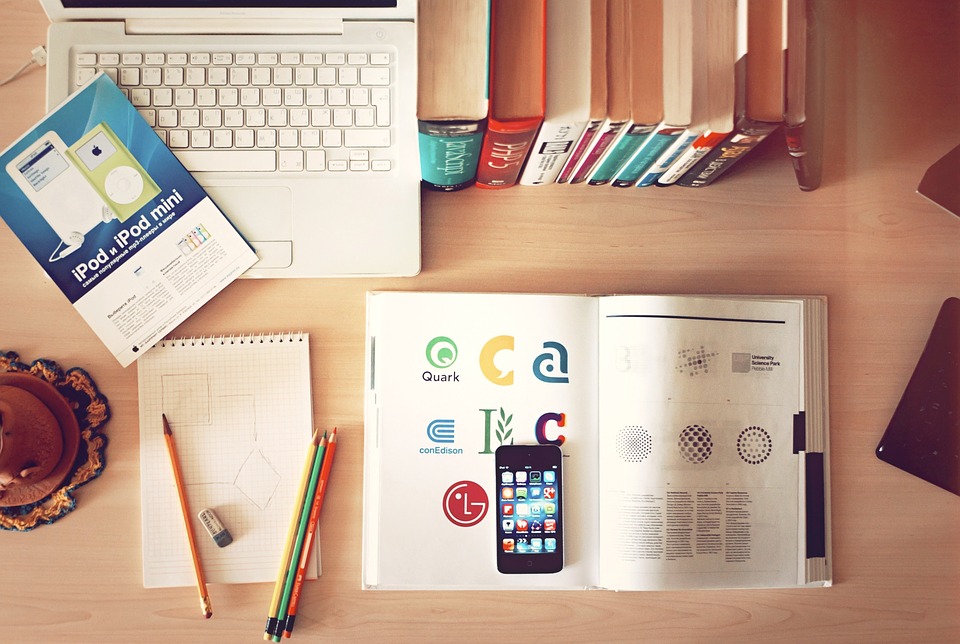 notebook and study desk